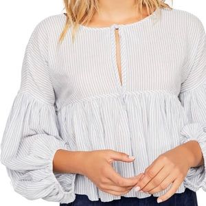 free people beaumont blouse stripe, small